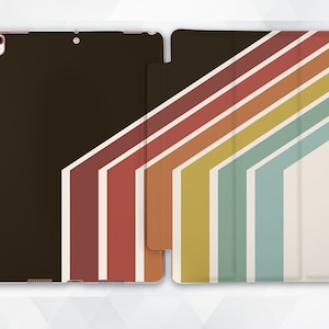 Stripes iPad case Vintage Rainbow iPad 9.7 10.2 7th Retro Geometric iPad Pro 11 10.5 12.9 Mini 5 Air 3 Men Lines Minimalist Design cover
