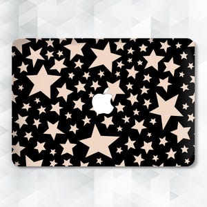Stars MacBook case Cute neutral MacBook Pro 13 14 16 Air 13 15 m2 m3 m4 Aesthetic beige stars Black sky Trendy dark design Celestial case