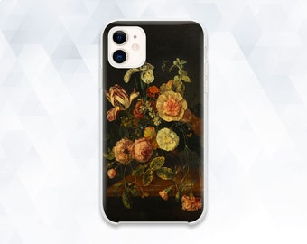 Art iPhone case Vintage flowers iPhone 15 iPhone 14 Aesthetic iPhone 13 12 Galaxy s24 Pixel 8 Elegant floral botanical Baroque painting case
