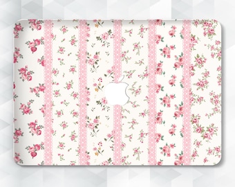 Coque MacBook esthétique fleurs mignonnes MacBook Pro 13 14 16 pouces Air 13 15 m2 m3 Coquette rose rubans roses Housse de couette florale kawaii girly