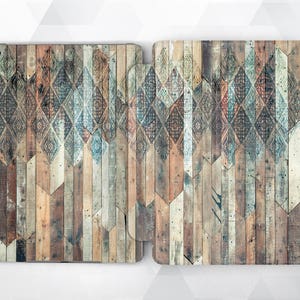 Wood iPad case Geometric Tree iPad 9.7 6th gen 2018 Girl Men iPad Pro 11 10.5 12.9 inch Mini 4 Air 3 2 Ornament Rustic Smart Cover Stand