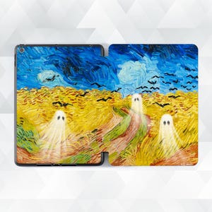 Ghosts iPad case Aesthetic art iPad Air 5th iPad 10th 9th gen Pro 12.9 11 10.2 10.9 Mini 6 Van Gogh Vintage painting Halloween Nature cover