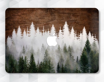 Coque pour MacBook Trees Wood Nature pour MacBook Pro 13 16 15 pouces Air 13 Forest Landscape MacBook 12 pour homme en bois Design avec des arbres Woodland