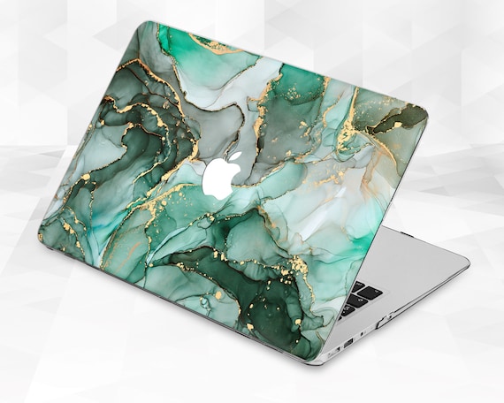 Coque MacBook marbre nom pour filles MacBook Pro 13 16 15 pouces Air 13  personnalisé personnalisé MacBook 12 bleu clair marbre unique Girly femmes  housse -  France