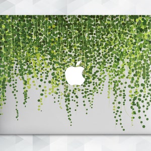 Leaves MacBook case Green floral MacBook Pro 13 14 inch Air 13 m2 Air m1 Pro 16 2023 15 12 Aesthetic cute plants Transparent botanical cover