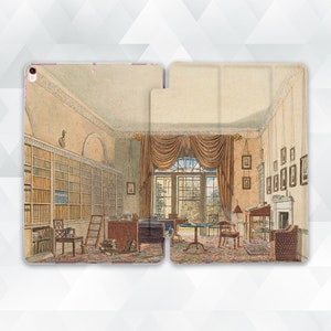 Books iPad case Aesthetic drawing iPad Air 5th iPad 10th 9th Pro 12.9 11 10.2 10.9 Mini 6th Vintage art Luxury Beautiful elegant retro case