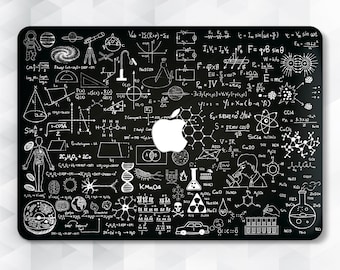 Science MacBook case Black Men MacBook Pro 13 inch 2018 Air 13 Pro 15 Brain Boys MacBook 12 inch Teacher Medicine Geometry Math White Nerd