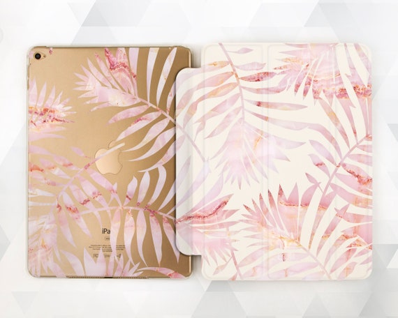 Marble iPad Case Girl Leaf iPad 9.7 6th Gen 2018 Rose Gold iPad Pro 11 10.5  12.9 Mini 5 Air 3 Floral Tropical Pink Marble Leaves Girly Cover 