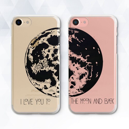 Moon Iphone Case Girl Men Iphone Xr Xs Max 8 7 Cute Couple Etsy