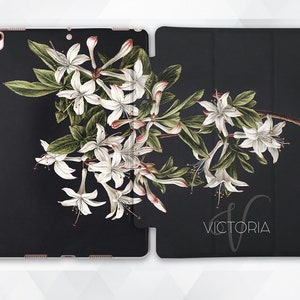 Name iPad case Girls Flowers iPad 9.7 10.2 7th Personalized Art iPad Pro 11 10.5 12.9 Mini 5 Air 3 Initial Cute Vintage Floral Custom cover