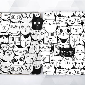 Cats iPad case Girl Kids iPad 9.7 6th gen 2018 Cute Kawaii iPad Pro 11 10.5 12.9 Mini 4 Air 3 2 Animals Funny Drawing Kittens Kitty  Cover