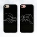 Hands iPhone case Girl Men iPhone XR Xs 8 7 Cute Art case for Galaxy s10 Pixel 3a One Line Black Illustration Aesthetic Couple Simple Love