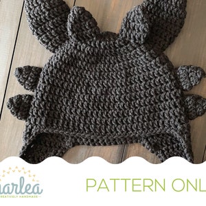 Teen/Adult Crochet Dragon Beanie PATTERN ONLY || Toothless Inspired Hat
