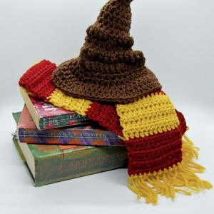 PATTERN School Sorting Set Crochet/Handmade Pattern ONLY DIY Newborn Photo Prop House Scarf Sorting Hat pdf image 2