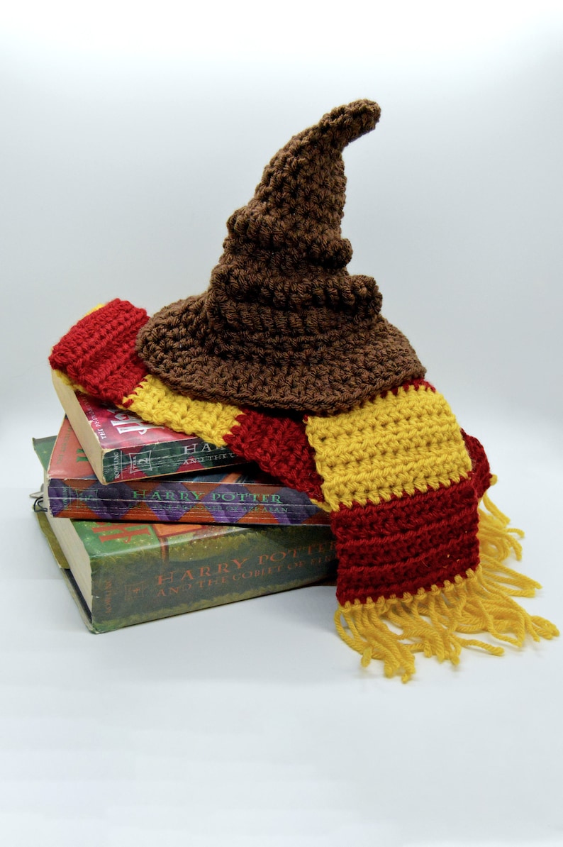 PATTERN School Sorting Set Crochet/Handmade Pattern ONLY DIY Newborn Photo Prop House Scarf Sorting Hat pdf image 2