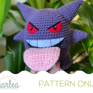 PATTERN Crochet Gengar Pokemon Kanto Handmade Toy/Plush DIY pdf image 1