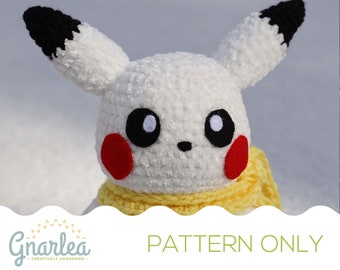 Electric Mouse Snowman PATTERN ONLY || Crochet Amigurumi Digital Pattern || Gamer Gifts + Nerdy Decor/Collectibles