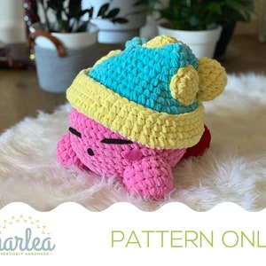 Crochet Sleepy Kirby PATTERN ONLY || 12" Amigurumi Chunky Plush || DIY/Tutorial Gamer/Nerd || Kawaii/Anime Soft Pillow