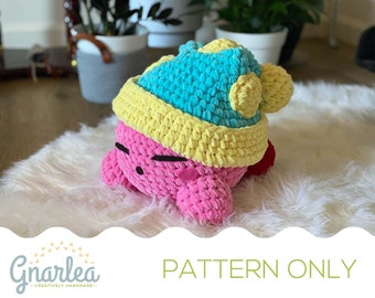 Crochet Sleepy Kirby PATTERN ONLY || 12" Amigurumi Chunky Plush || DIY/Tutorial Gamer/Nerd || Kawaii/Anime Soft Pillow