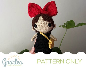 Crochet Chibi Big Bow'd Witch PATTERN ONLY || Crochet/Knit/Handmade || Digital Download || Gift for Nerds