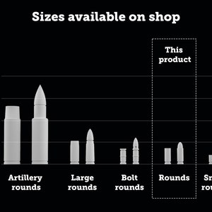 100 Heavy bullet casings or unfired rounds for miniature basing 32mm scale image 7
