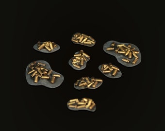 Mounds of heavy bullet casings for miniatures (32mm scale)