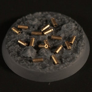 100 Heavy bullet casings or unfired rounds for miniature basing 32mm scale Shell casings