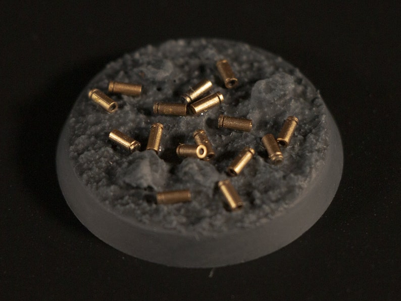 100 Heavy bullet casings or unfired rounds for miniature basing 32mm scale Shell casings