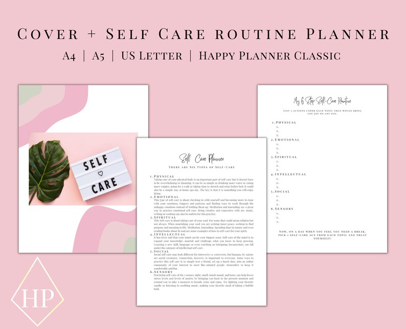 Printable Self Care Planner Bundle, Journal Inserts (digital Download ...