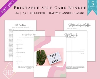 Printable Self Care Planner Bundle, Journal Inserts (Digital Download)