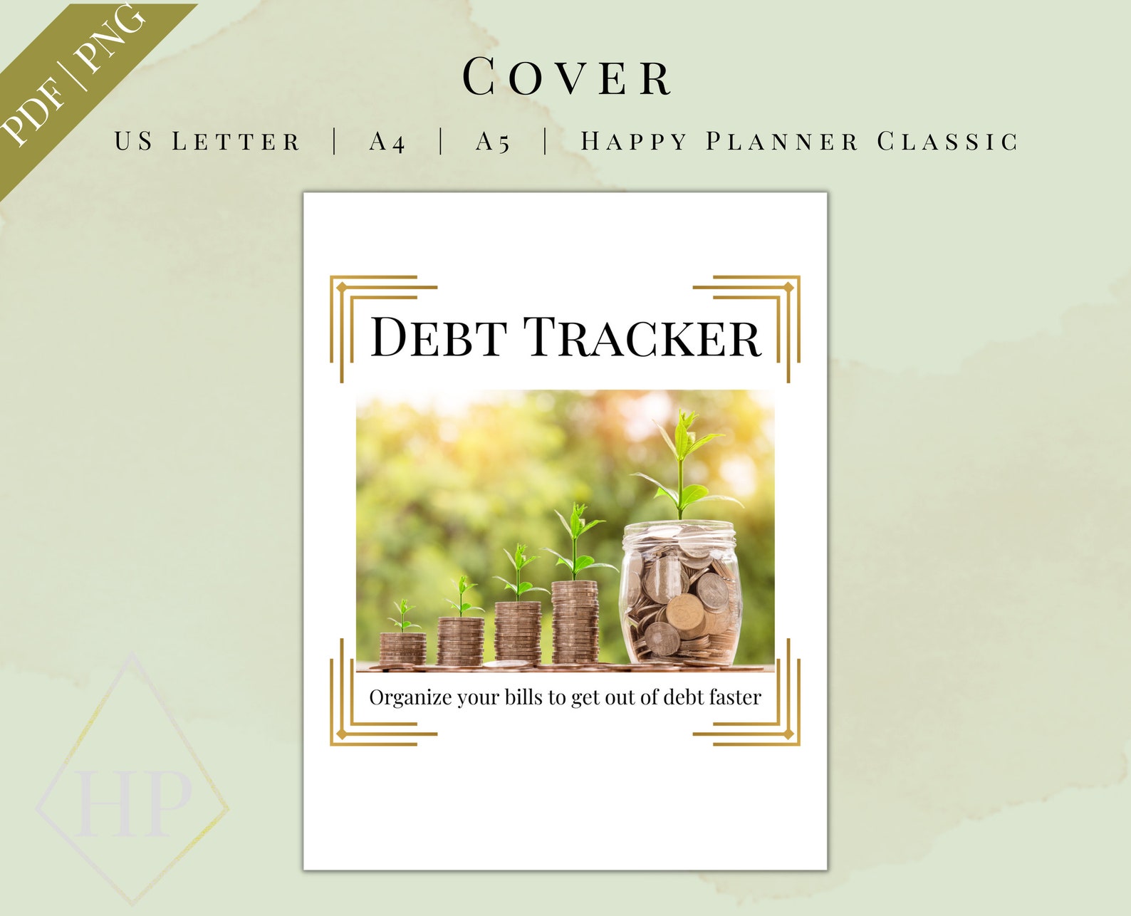 Printable Debt Tracker, Financial Journal, Planner Insert, US Letter ...