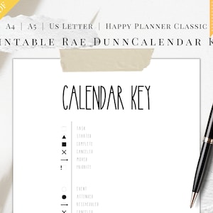 Rae Dunn Inspired Calendar Key, Digital Planner Calendar Key Page, Planner Index, Bullet Journal Key List, Legend Page for Organization