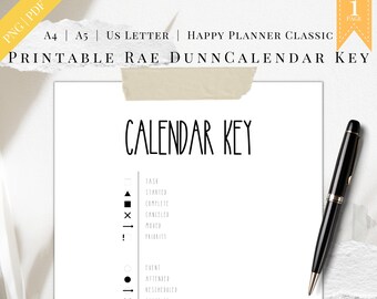Rae Dunn Inspired Calendar Key, Planner Legend (Digital Download)