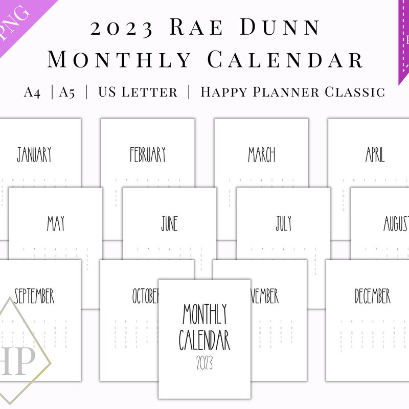 Rae Dunn Magnetic Calendar 2025 