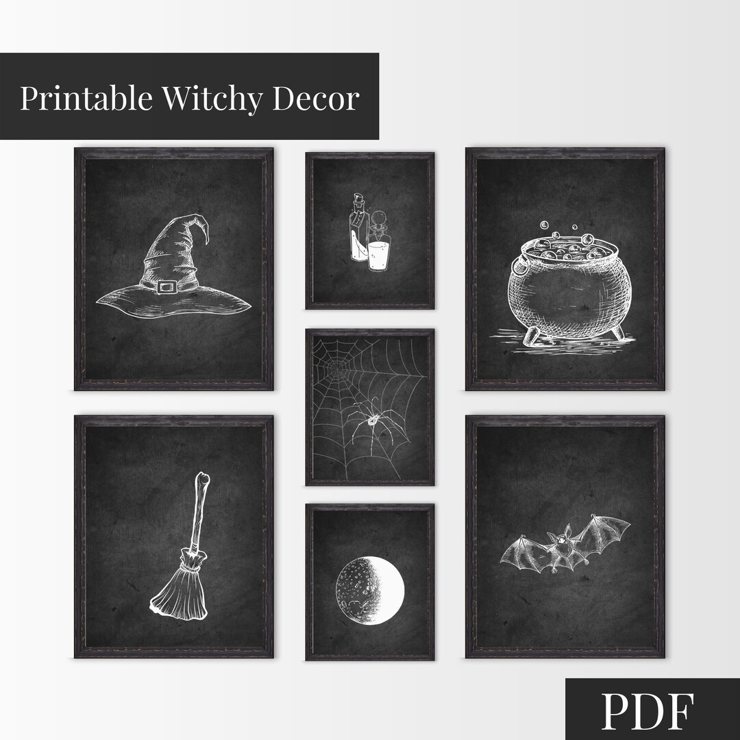 Printable Witchy, Halloween Wall Art, Download Decor, Creepy Posters ...