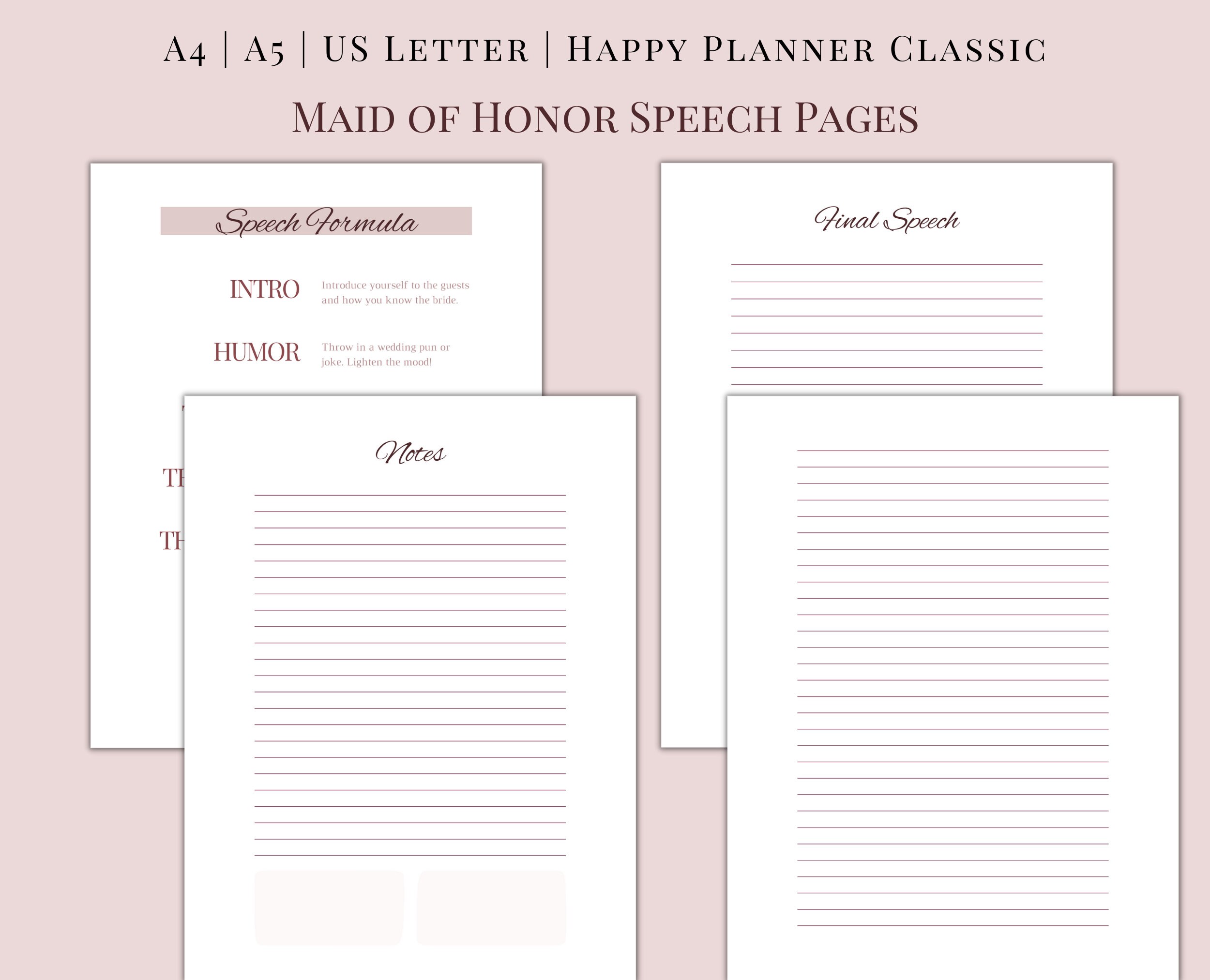Maid of Honor Planner Printable Bachelorette Bridal Shower - Etsy
