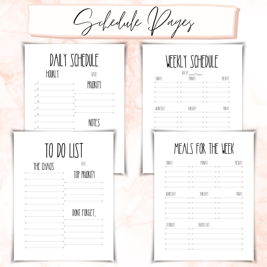 Printable Rae Dunn Daily Planner Bundle Monthly Planner Etsy