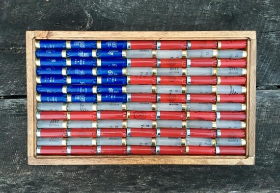 American Flag shotgun shell woodwork art America | Etsy