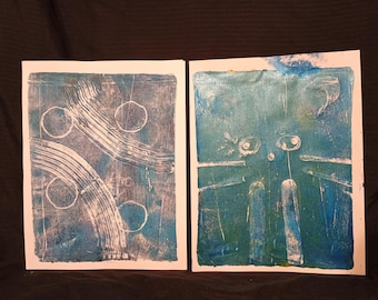 PRINTING PRESS GROUP 2 Original 8.5x11 acrylic on paper