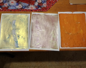 PRINTING PRESS GROUP 3 Original 8.5x11 acrylic on paper