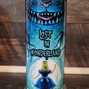 Lost in wonderland 20oz tumbler, Alice in wonderland, cheshire cat, wonderland, mad hatter