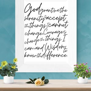 Bön om sinnesro - kursiv stil