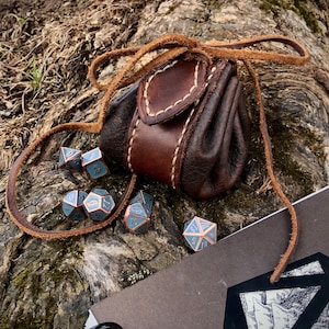 Handmade Leather dice pouch and rolling tray-coin pouch-leather pouch