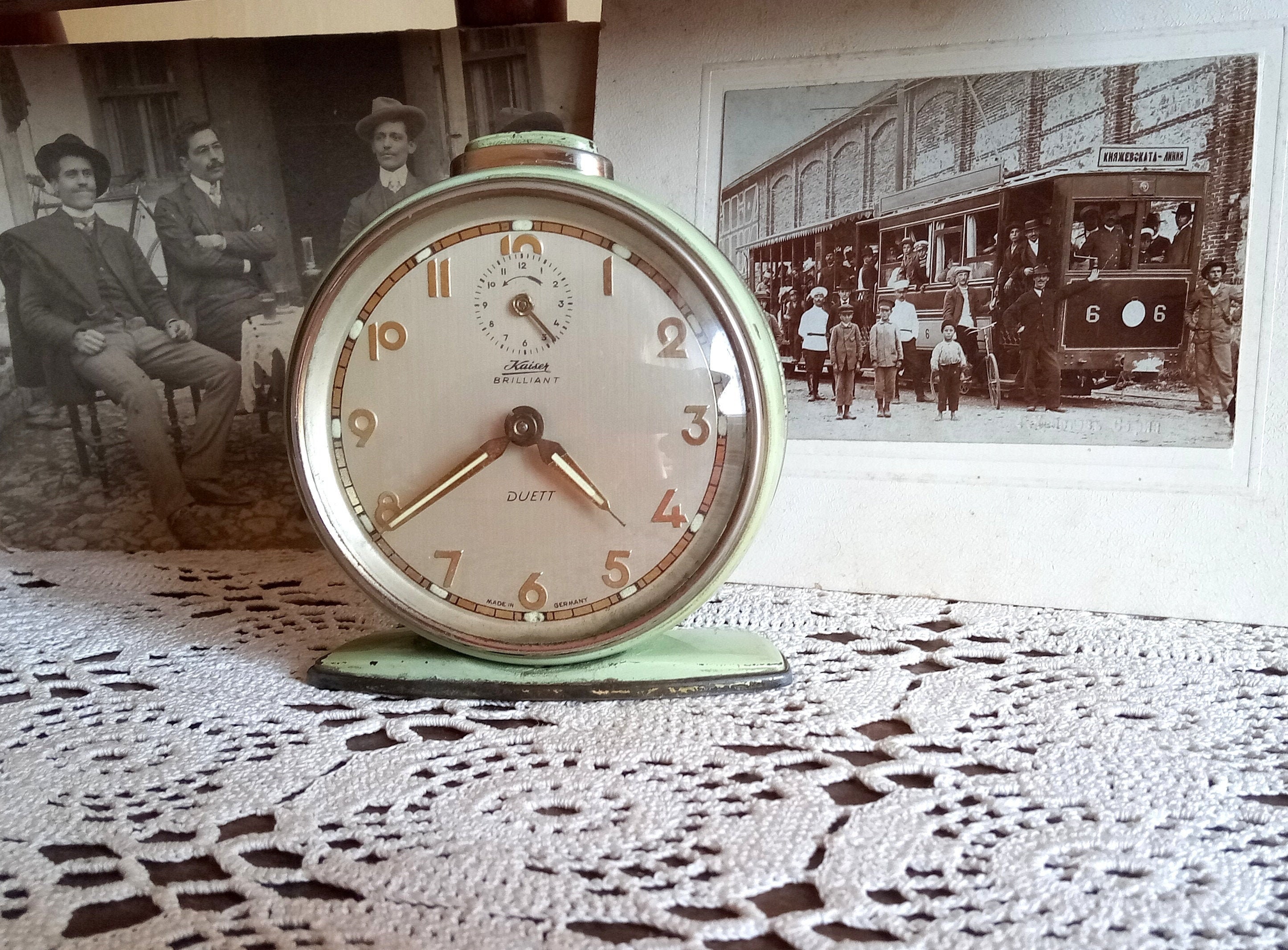 Vintage alarm clock Kaiser Brilliant Duett mechanical Etsy