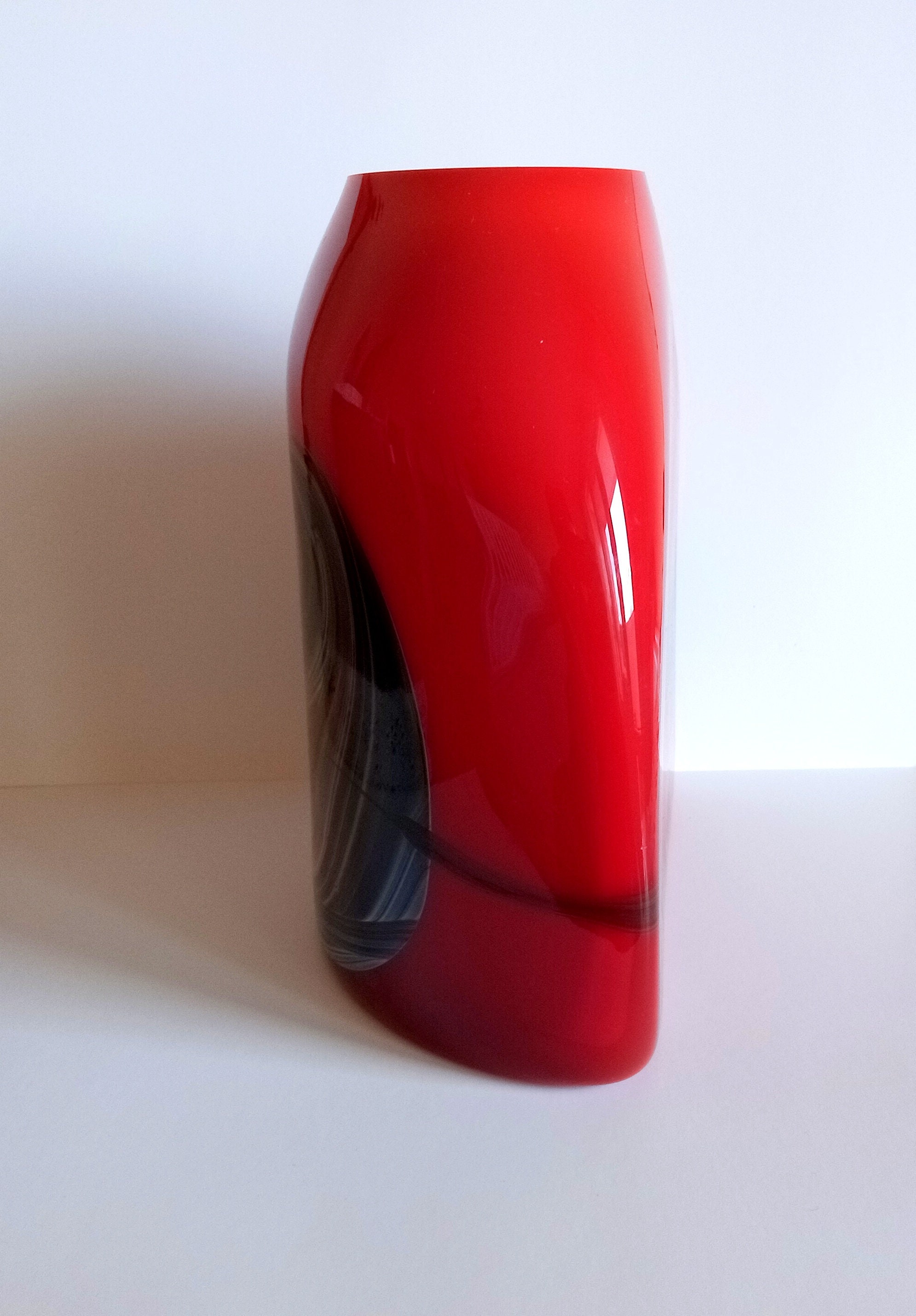 Vintage Vase Glas Glasvase rote Vase Glaswaren | Etsy