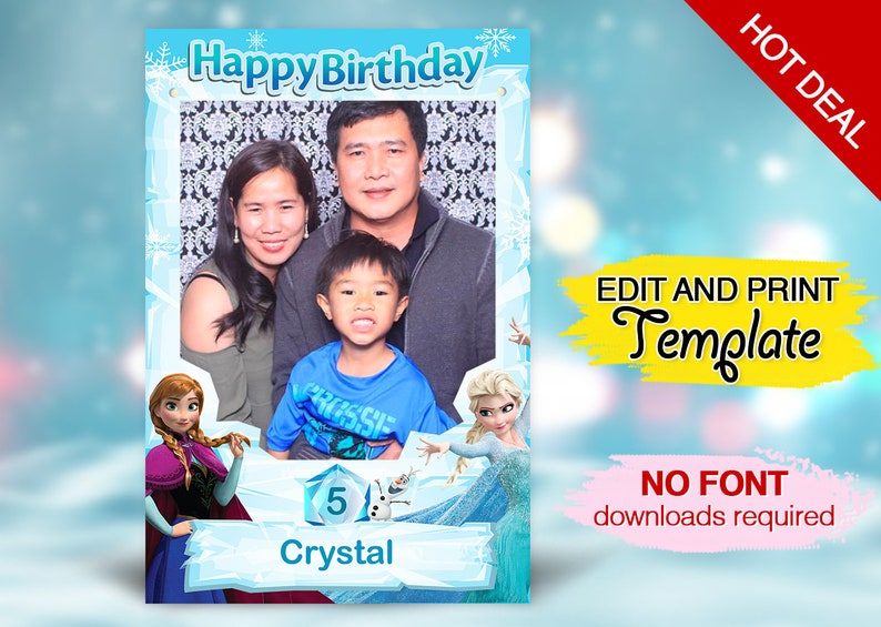 Anna And Elsa Frozen Frame Prop High Quality Pdf Digital Image 0