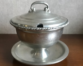 Vintage Askvoll Brug Støpt Tinn Small Handmade Pewter Tomling Bowl