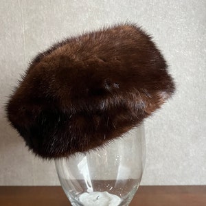 Mink Fur Beret, T R Bjønnes Buntmaker Skien, Mink Fur Hat, Satin