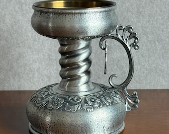 Vintage Askvoll Brug Støpt Tinn Small Handmade Pewter Tomling Bowl