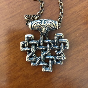 Collana con ciondolo vintage &quot;SE Snorre Bronse&quot; in bronzo SIGMUND ESPELAND in stile celtico vichingo, serie Saga Norvegia